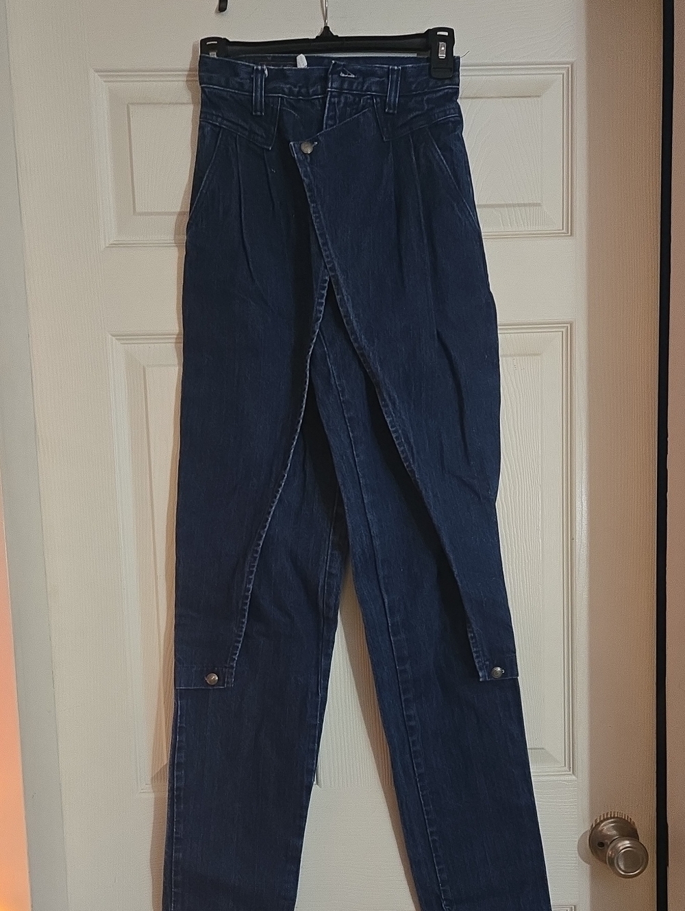 Vintage 80s 90s Panhandle Slim Crossover Flap Jeans High Waisted Sz 3/4